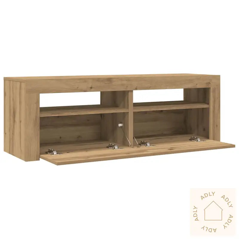 Tv-Benk Med Led-Lys Artisan Eik 120X35X40 Cm Konstruert Tre