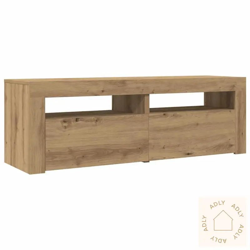 Tv-Benk Med Led-Lys Artisan Eik 120X35X40 Cm Konstruert Tre