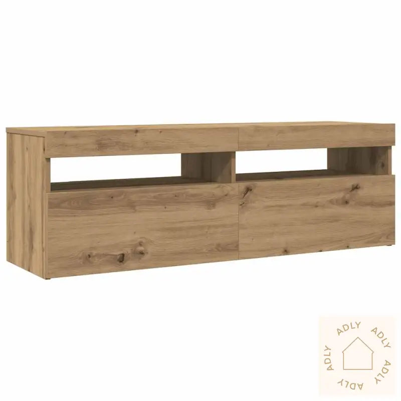 Tv-Benk Med Led-Lys Artisan Eik 120X35X40 Cm Konstruert Tre