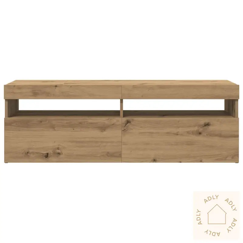 Tv-Benk Med Led-Lys Artisan Eik 120X35X40 Cm Konstruert Tre