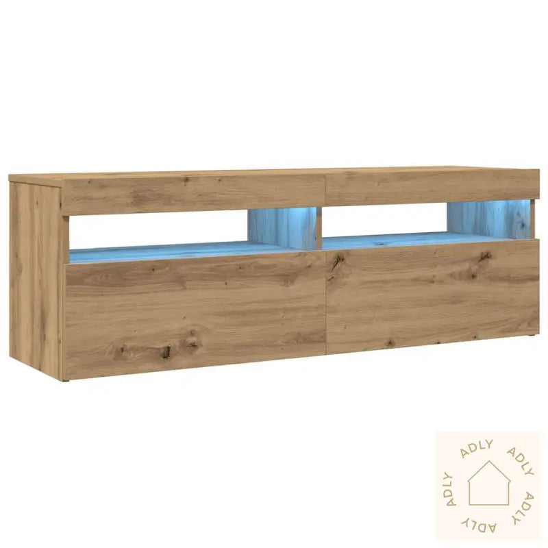 Tv-Benk Med Led-Lys Artisan Eik 120X35X40 Cm Konstruert Tre