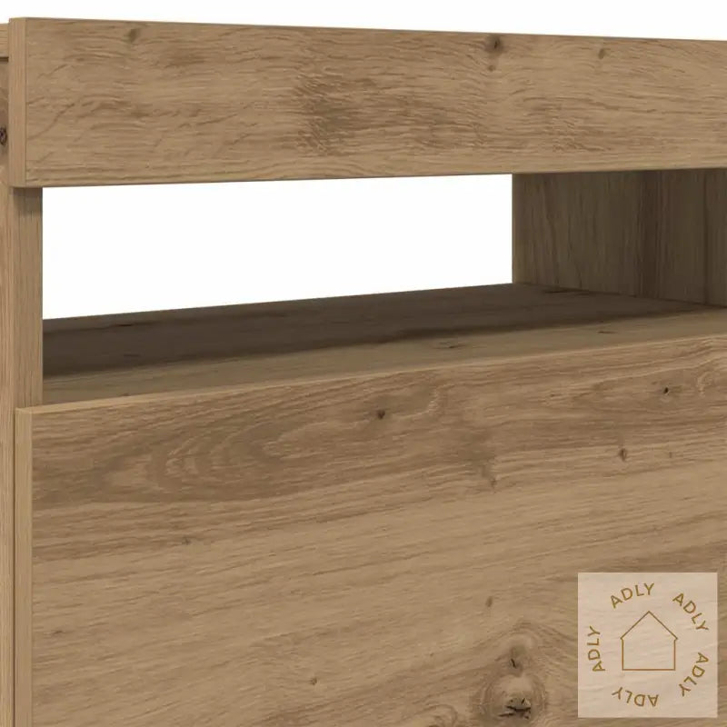 Tv-Benk Med Led-Lys Artisan Eik 120X35X40 Cm Konstruert Tre