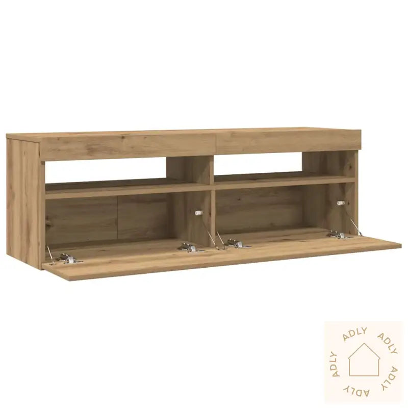 Tv-Benk Med Led-Lys Artisan Eik 120X35X40 Cm Konstruert Tre