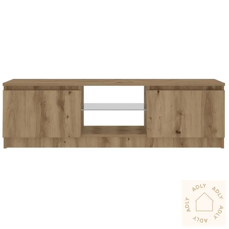 Tv-Benk Med Led-Lys Artisan Eik 120X30X36 Cm Konstruert Tre