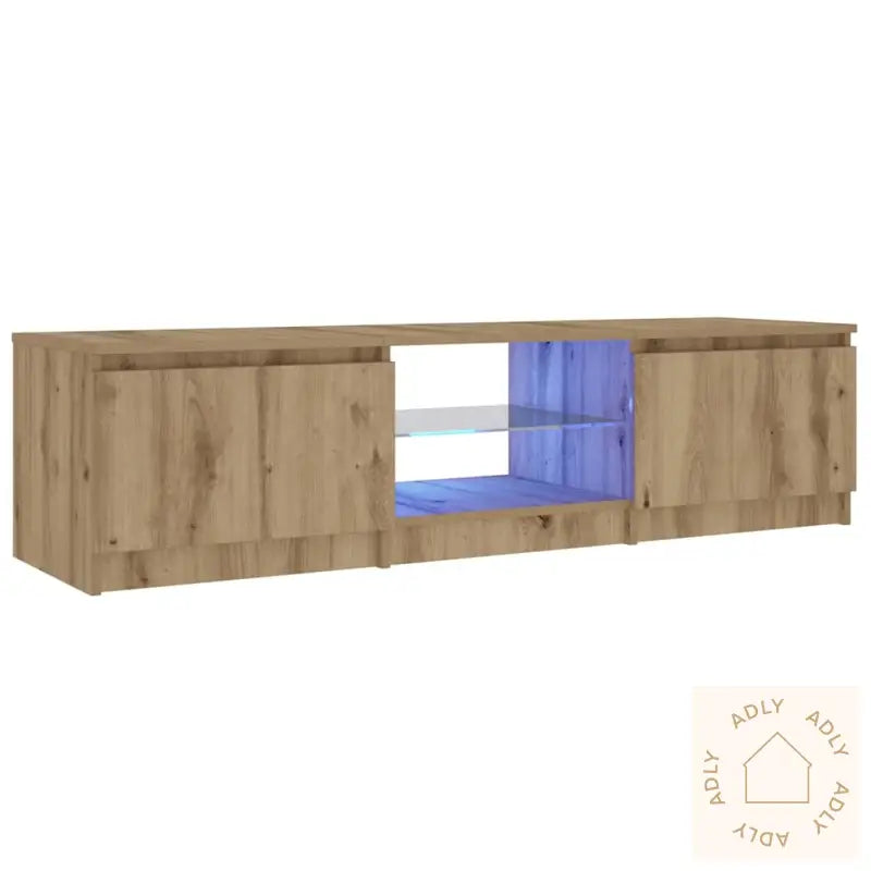 Tv-Benk Med Led-Lys Artisan Eik 140X40X36 Cm Konstruert Tre