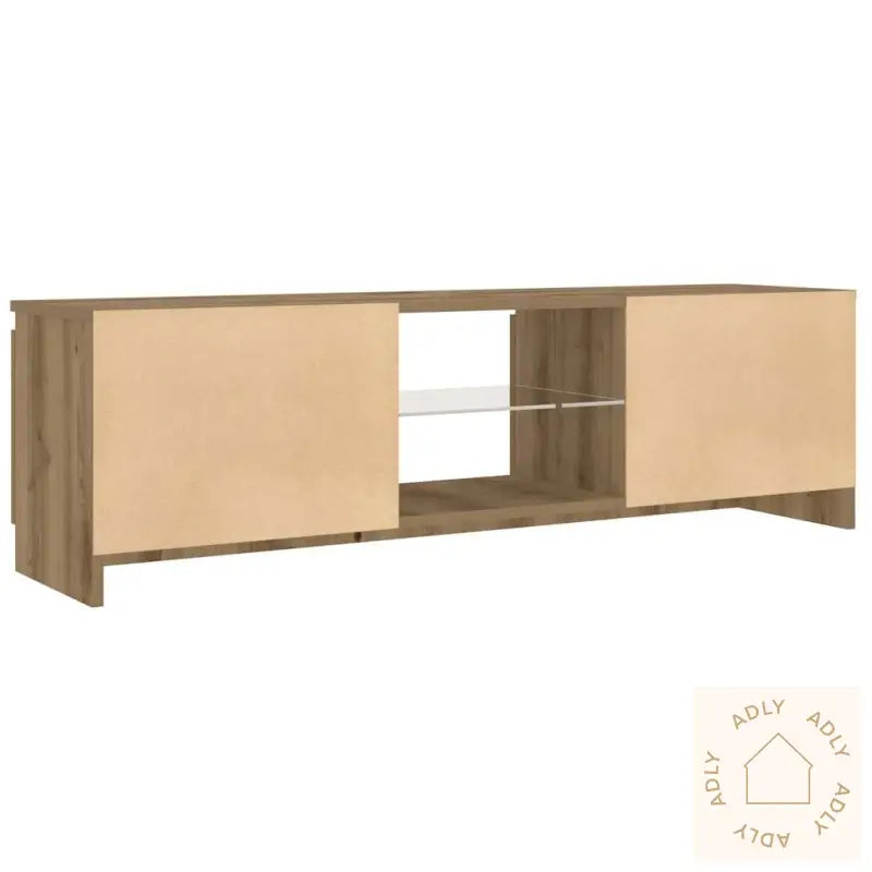 Tv-Benk Med Led-Lys Artisan Eik 120X30X36 Cm Konstruert Tre