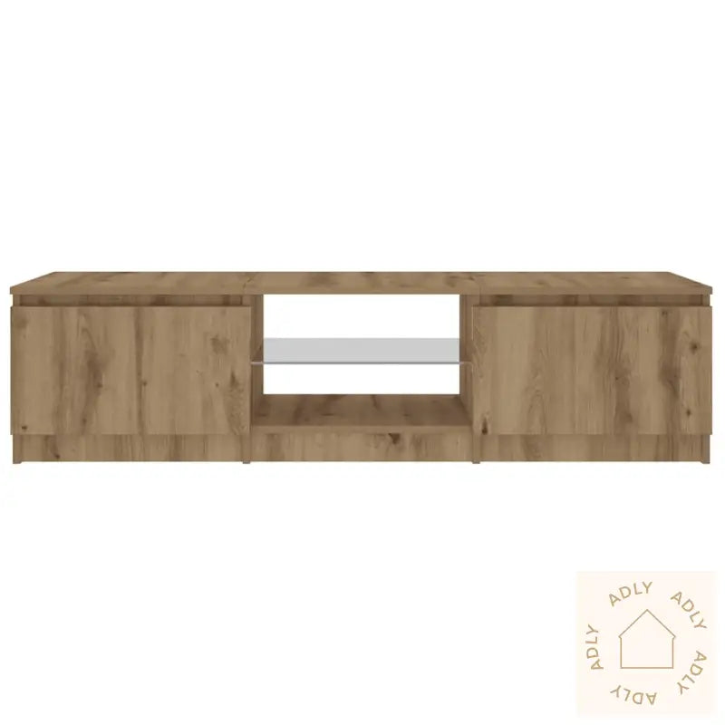 Tv-Benk Med Led-Lys Artisan Eik 140X40X36 Cm Konstruert Tre