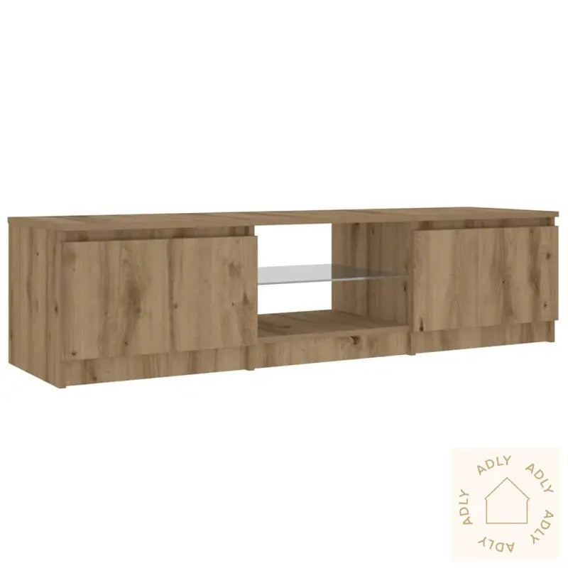 Tv-Benk Med Led-Lys Artisan Eik 140X40X36 Cm Konstruert Tre