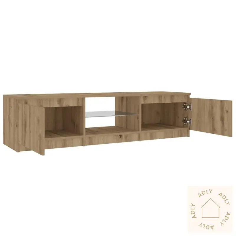 Tv-Benk Med Led-Lys Artisan Eik 140X40X36 Cm Konstruert Tre