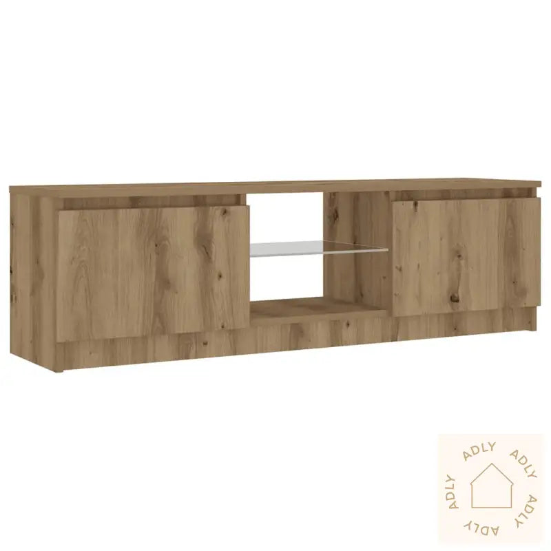 Tv-Benk Med Led-Lys Artisan Eik 120X30X36 Cm Konstruert Tre