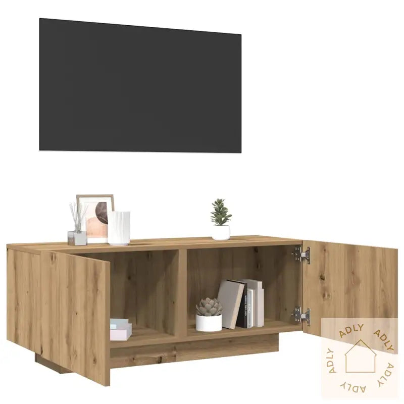 Tv-Benk Artisan Eik 100X35X40 Cm Konstruert Tre