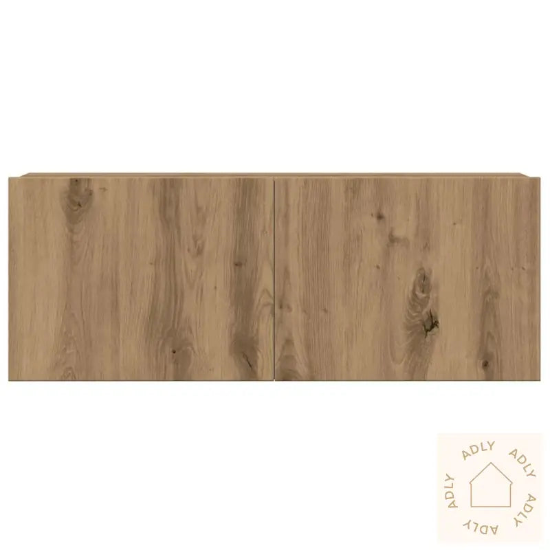 Tv-Skapsett 4 Deler Veggmontert Artisan Eik Konstruert Tre