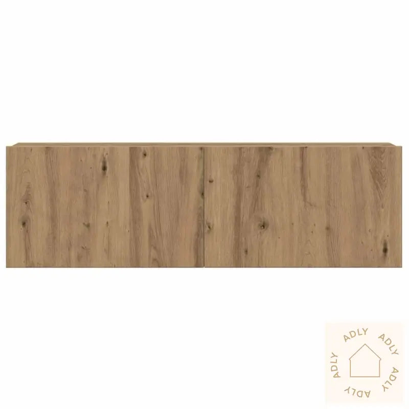 Tv-Skapsett 8 Deler Veggmontert Artisan Eik Konstruert Tre