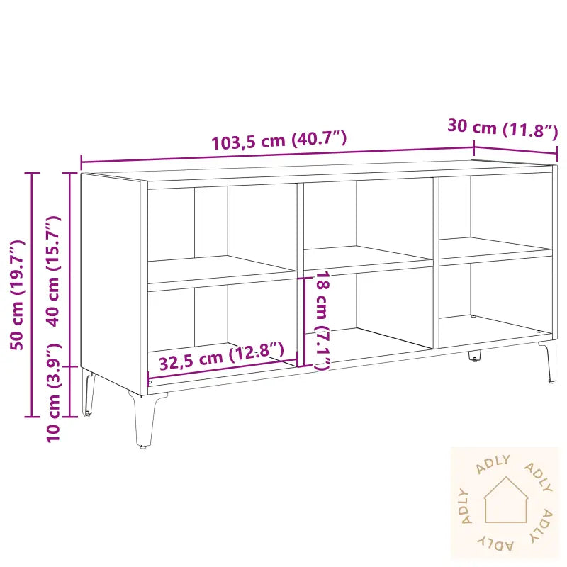 Tv-Stativ Artisan Eik Konstruert Tre, Metall Medium Tv-Stativ