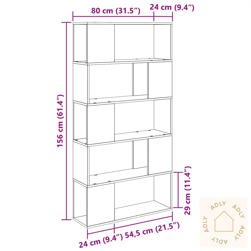 Tv-Stativ Artisan Eik Sponplater 80 X 24 X 155 Cm Tv-Stativ