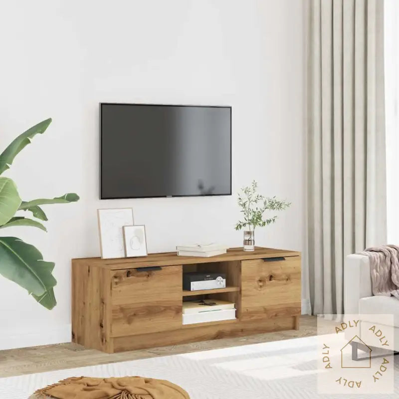 Tv-Benk Artisan Eik 102X35X36,5 Cm Konstruert Tre