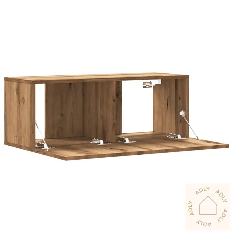 Vegghengt Tv-Benk Artisan Eik 80X30X30 Cm Konstruert Tre