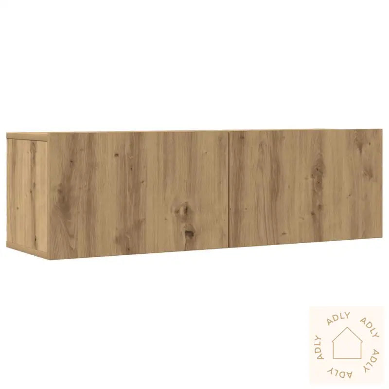 Tv-Skapsett 3 Deler Veggmontert Artisan Eik Konstruert Tre