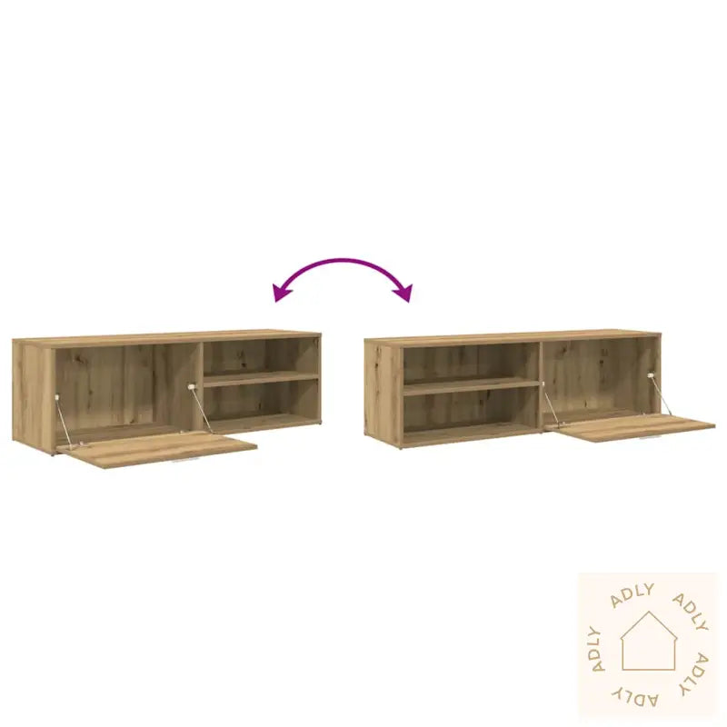 Tv-Benk Artisan Eik 120X34X37 Cm Konstruert Tre