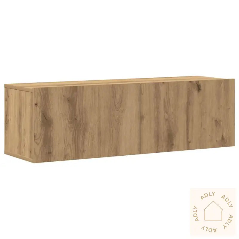 Tv-Skapsett 4 Deler Veggmontert Artisan Eik Konstruert Tre