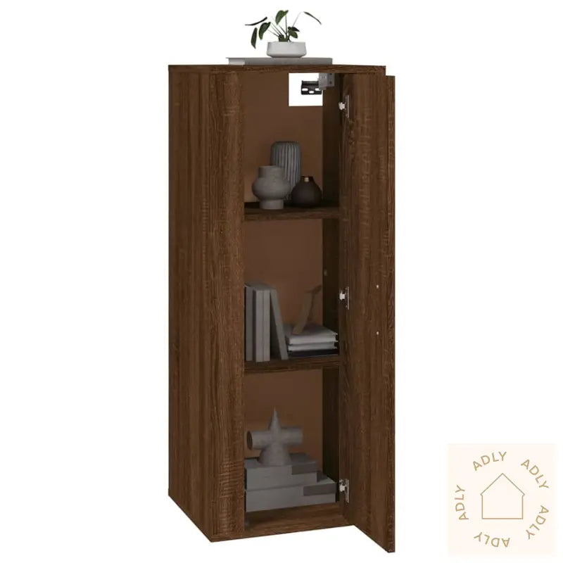 Vegghengt Tv-Benk Brun Eik 40X34,5X100 Cm