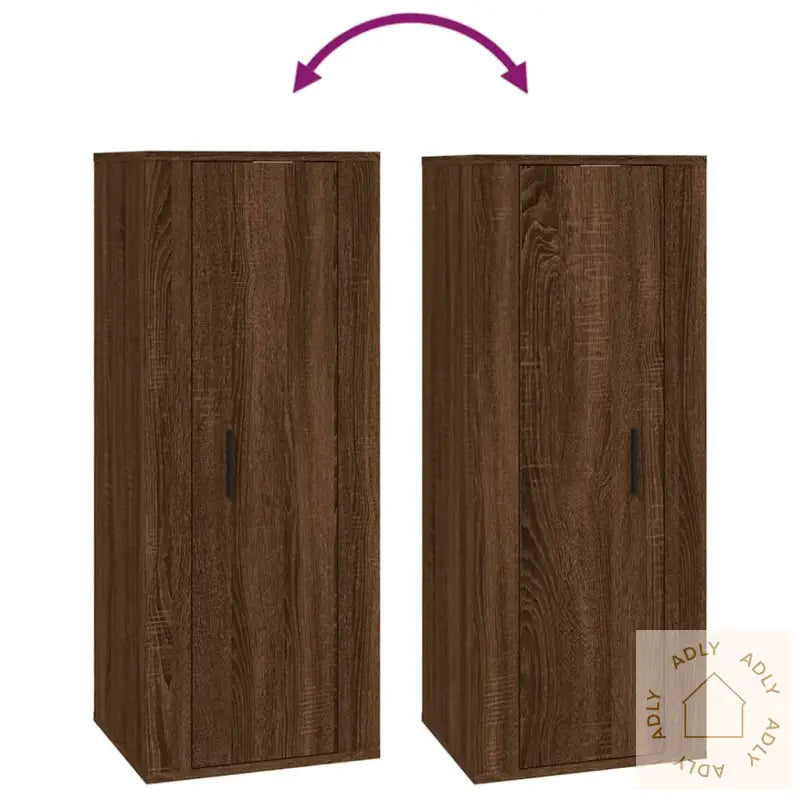 Vegghengt Tv-Benk Brun Eik 40X34,5X100 Cm