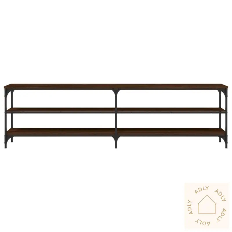 Tv-Benk Brun Eik 180X30X50 Cm Konstruert Tre Og Metall