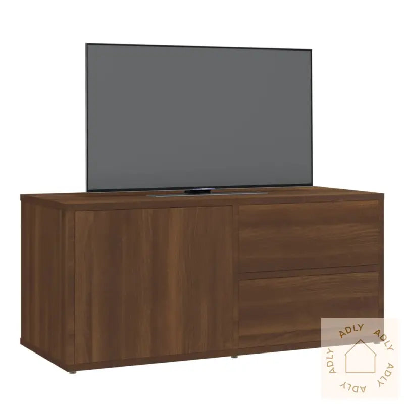 Tv-Benk Brun Eik 80X34X36 Cm Konstruert Tre