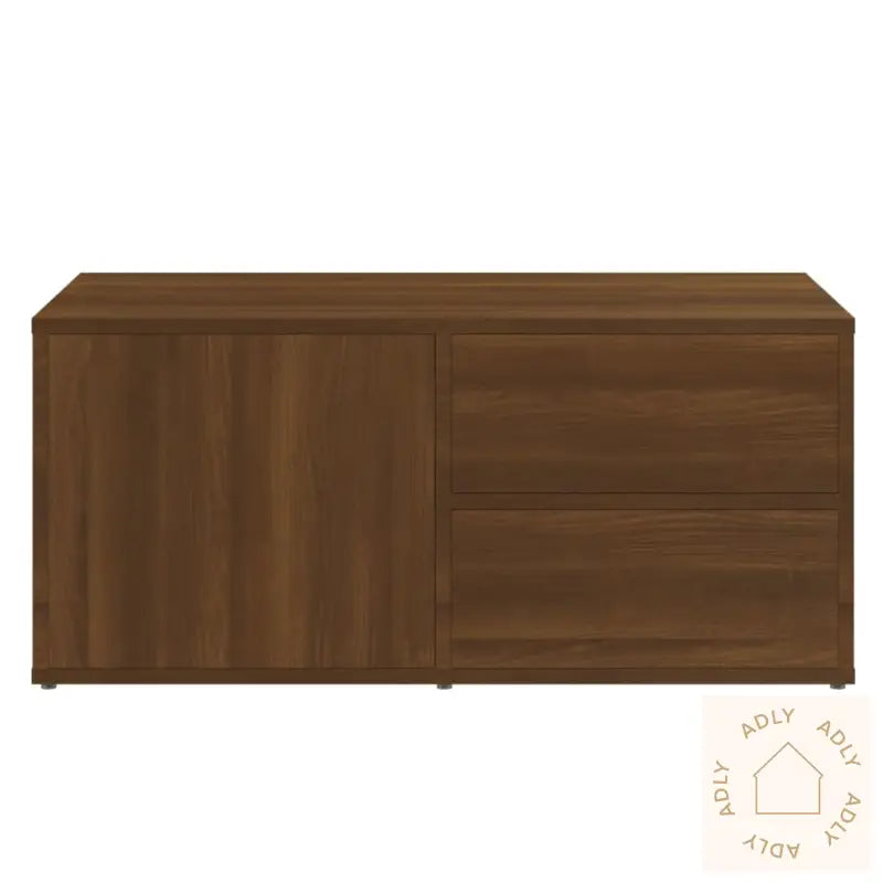 Tv-Benk Brun Eik 80X34X36 Cm Konstruert Tre