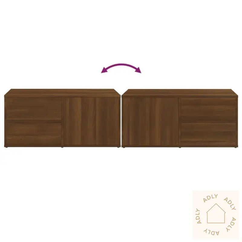 Tv-Benk Brun Eik 80X34X36 Cm Konstruert Tre