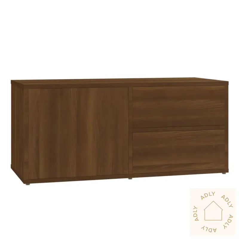 Tv-Benk Brun Eik 80X34X36 Cm Konstruert Tre