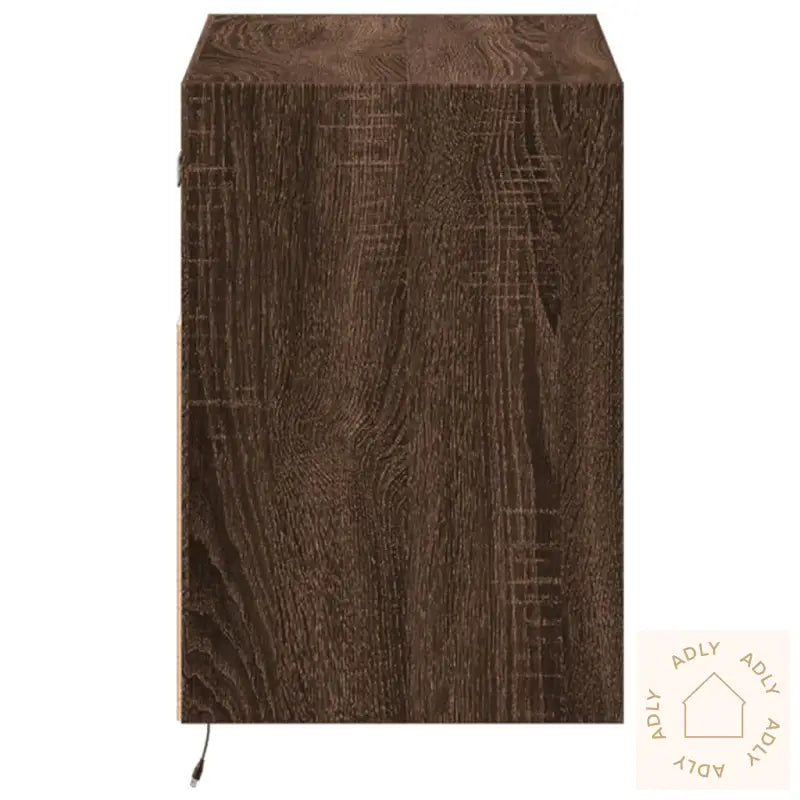 Vegghengt Tv-Benk Med Led Brun Eik 80X31X45 Cm