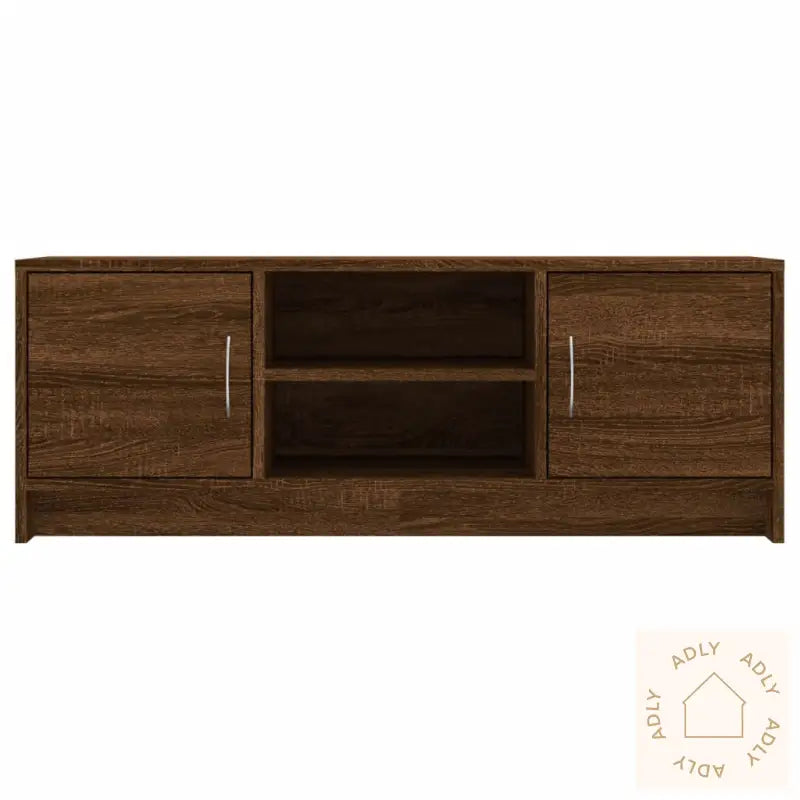 Tv-Benk Brun Eik 102X30X37,5 Cm Konstruert Tre