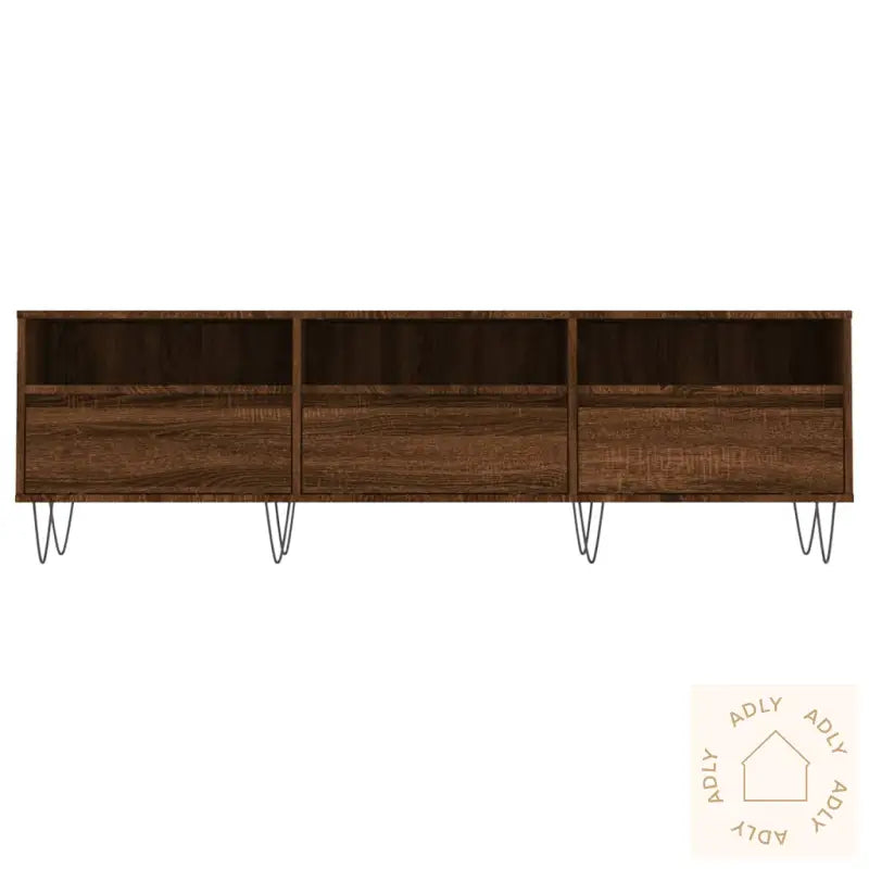 Tv-Benk Brun Eik 150X30X44,5 Cm Konstruert Tre