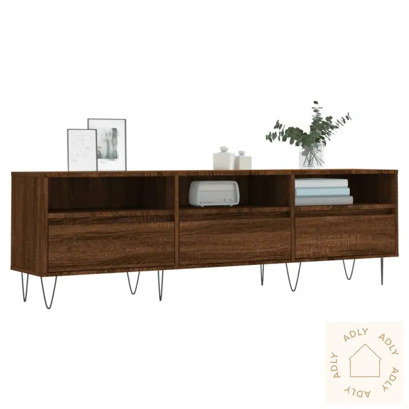 Tv-Benk Brun Eik 150X30X44,5 Cm Konstruert Tre