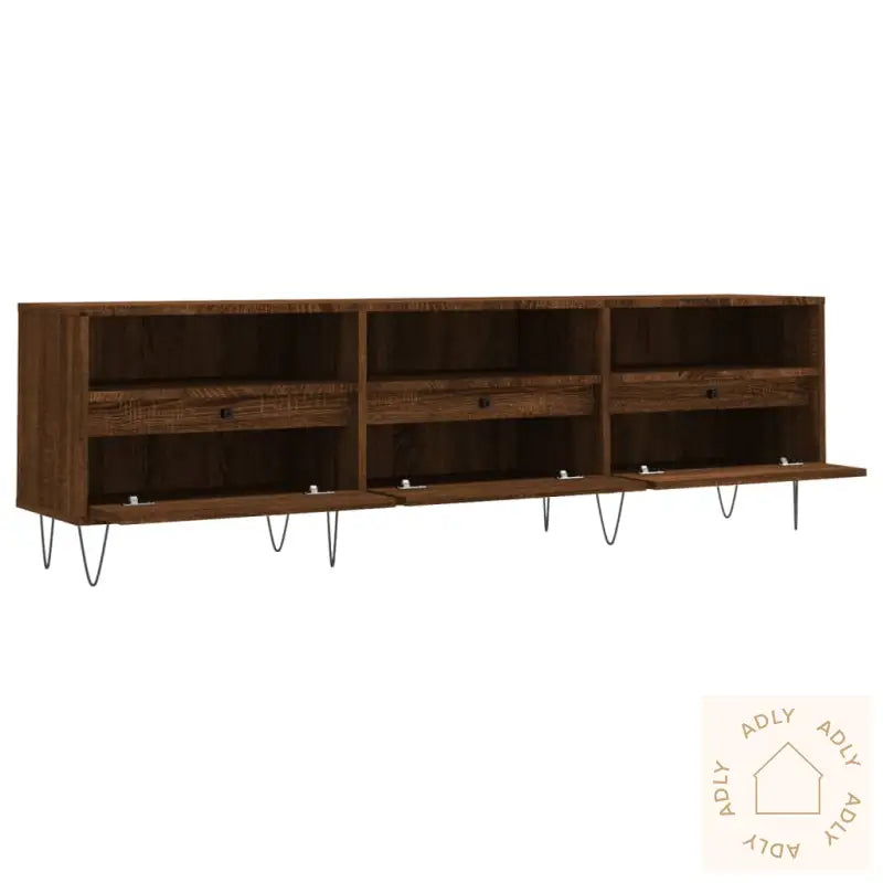 Tv-Benk Brun Eik 150X30X44,5 Cm Konstruert Tre