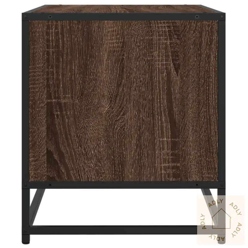 Tv-Benk Brun Eik 91X40X46 Cm Konstruert Tre Og Metall