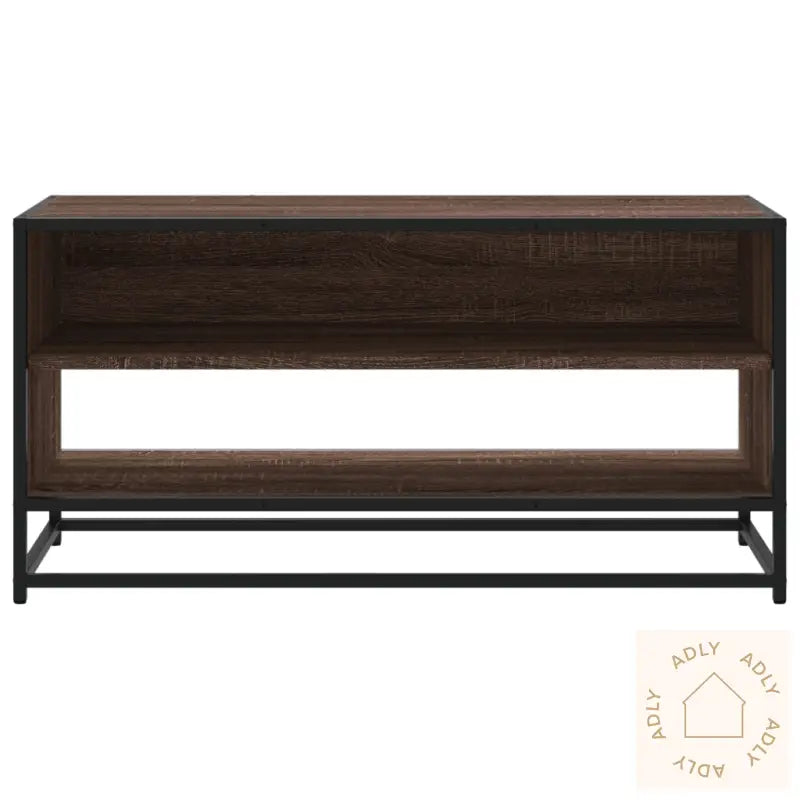 Tv-Benk Brun Eik 91X40X46 Cm Konstruert Tre Og Metall