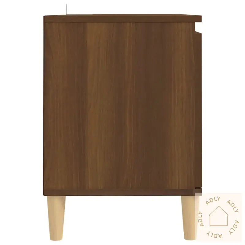 Tv-Benk Med Ben I Heltre Brun Eik 103,5X35X50 Cm