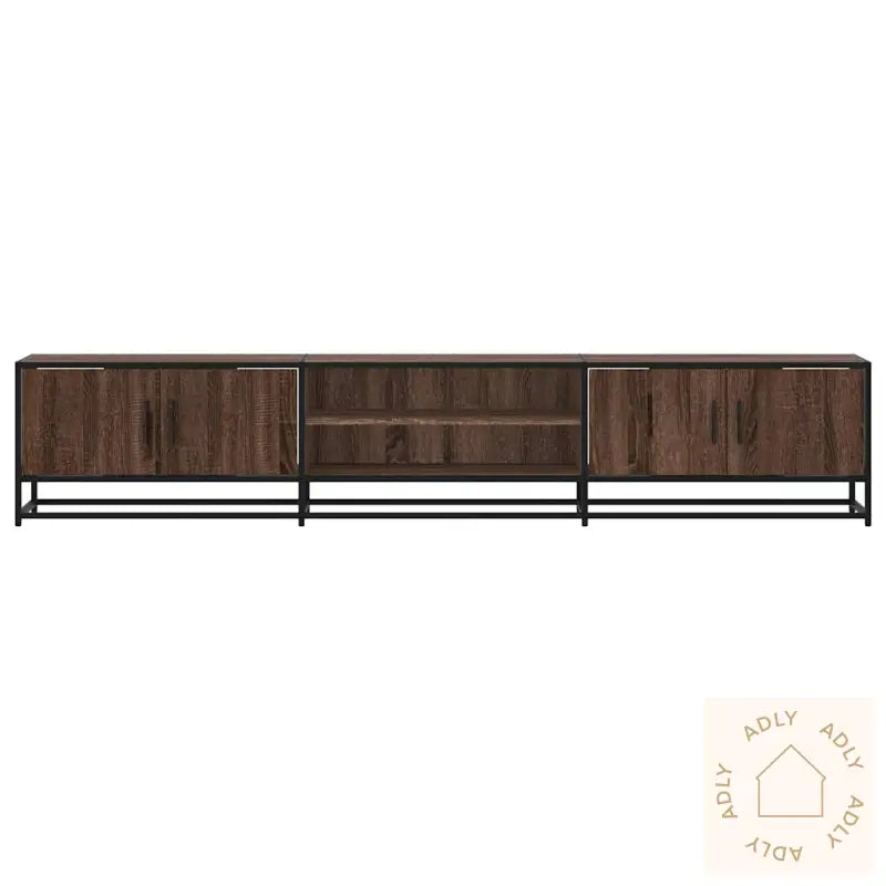 Tv-Benk Brun Eik 210X35X41 Cm Konstruert Tre