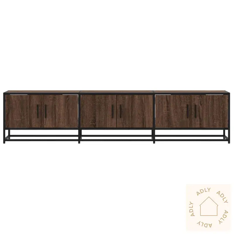 Tv-Benk Brun Eik 180X35X41 Cm Konstruert Tre