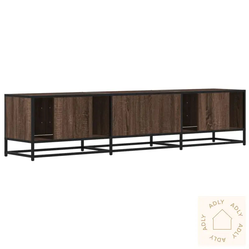 Tv-Benk Brun Eik 180X35X41 Cm Konstruert Tre