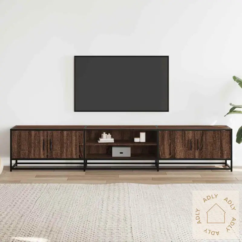 Tv-Benk Brun Eik 210X35X41 Cm Konstruert Tre