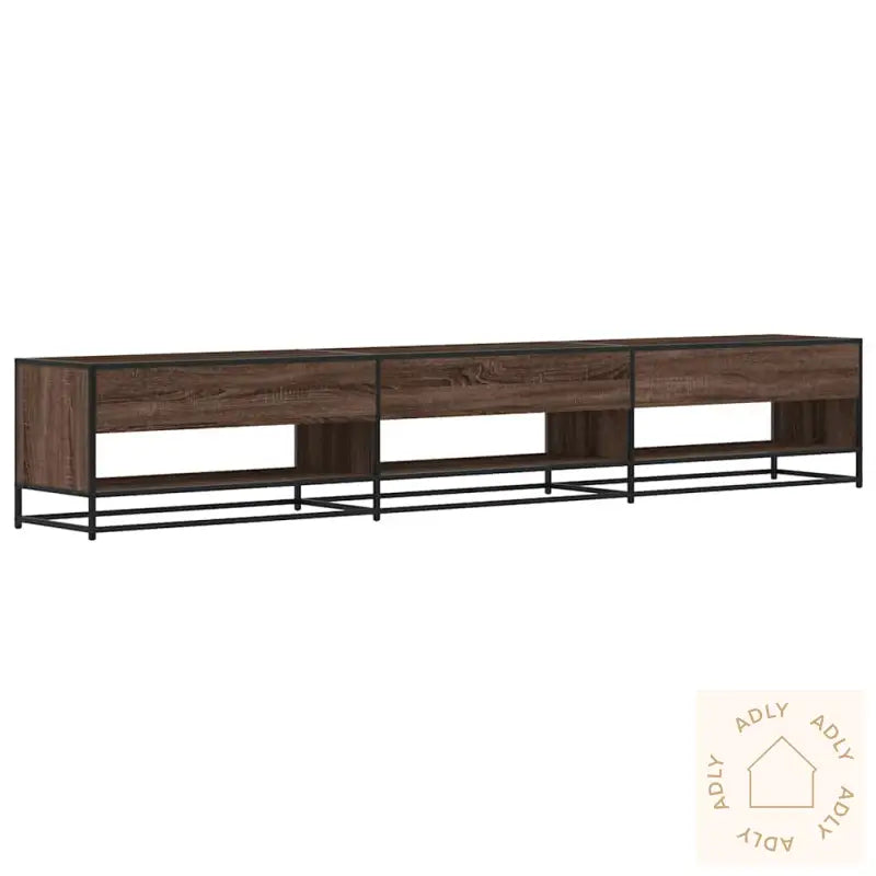 Tv-Benk Brun Eik 270X40X46 Cm Konstruert Tre