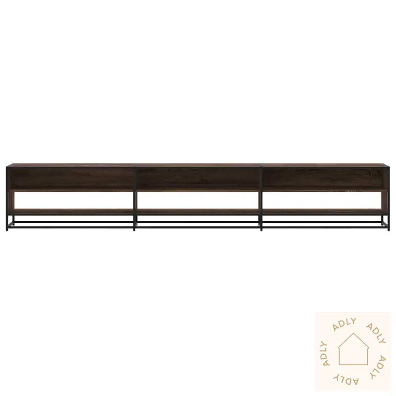 Tv-Benk Brun Eik 270X40X46 Cm Konstruert Tre