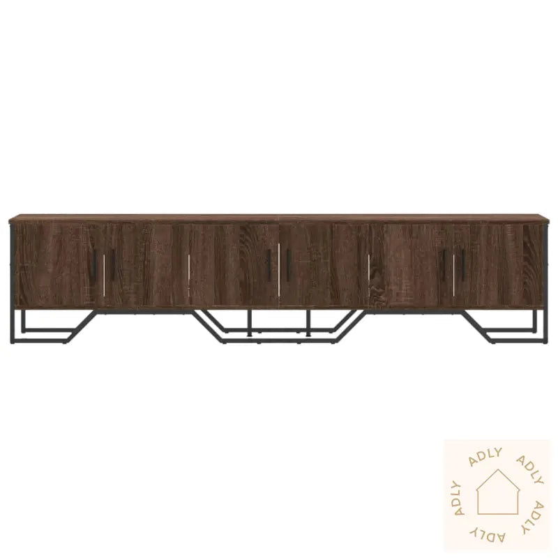 Tv-Benk Brun Eik 180X34X41 Cm Konstruert Tre