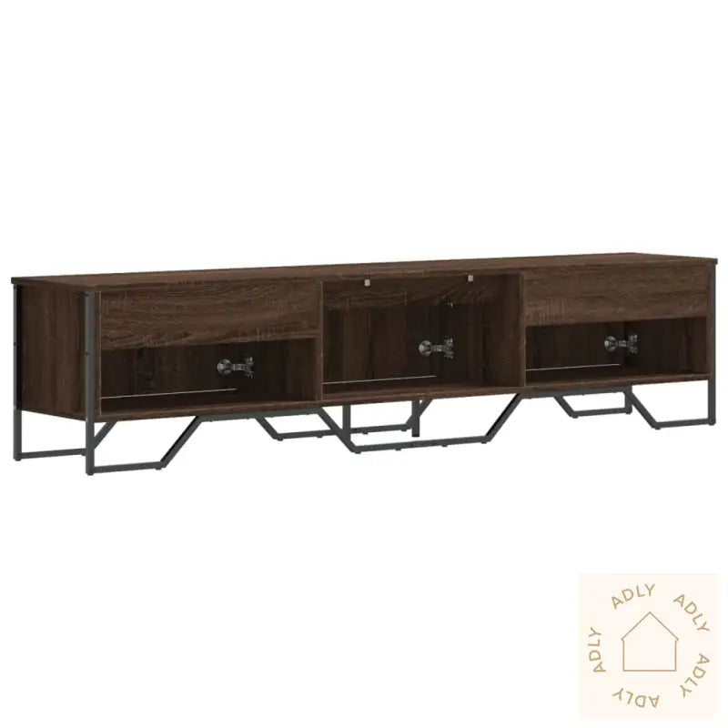 Tv-Benk Brun Eik 180X34X41 Cm Konstruert Tre