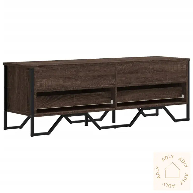 Tv-Benk Brun Eik 122X34X41 Cm Konstruert Tre