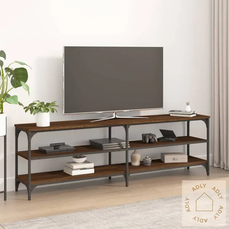 Tv-Benk Brun Eik 160X30X50 Cm Konstruert Tre