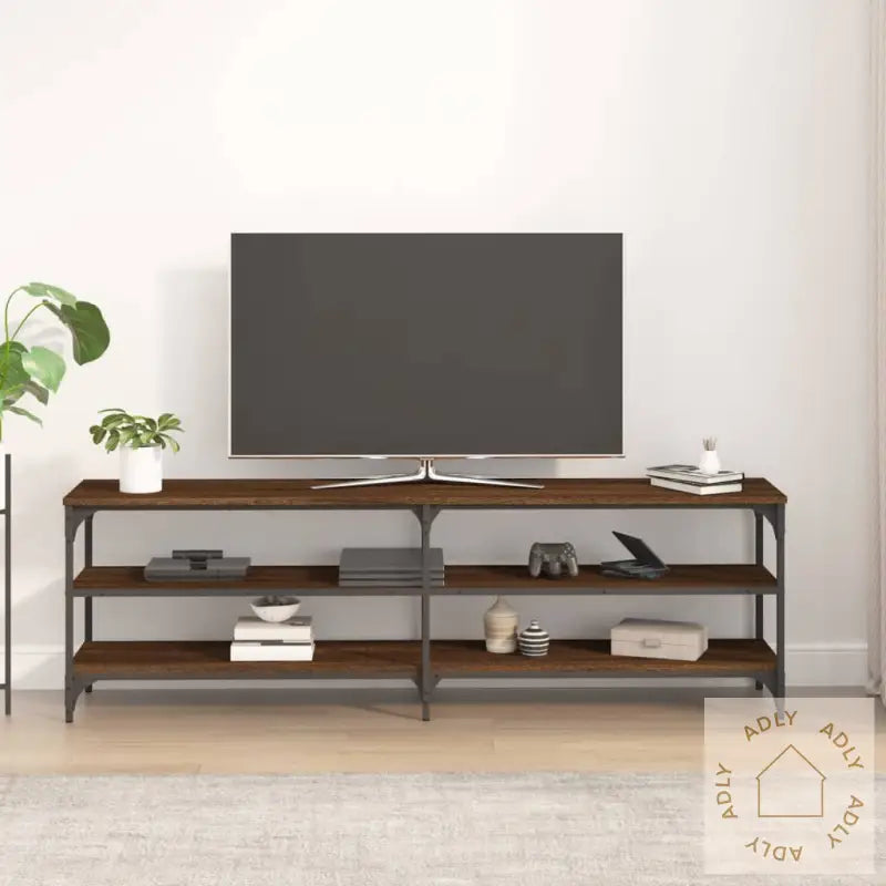 Tv-Benk Brun Eik 160X30X50 Cm Konstruert Tre